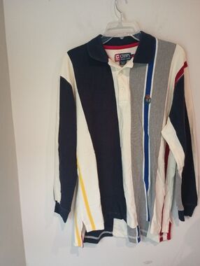 Vintage Chaps Ralph Lauren Rugby Shirt Mens Large Long Sleeve Colorblock Crest
